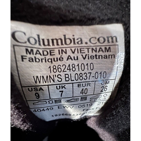 Columbia Boots Women Sz US 9 Nikiski Snow Black Leather BL0837 Round Toe Lace Up - Picture 10 of 11